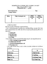 Đề kiểm tra học kì I môn Lịch sử và Địa lí lớp 4 - Năm học 2016-2017